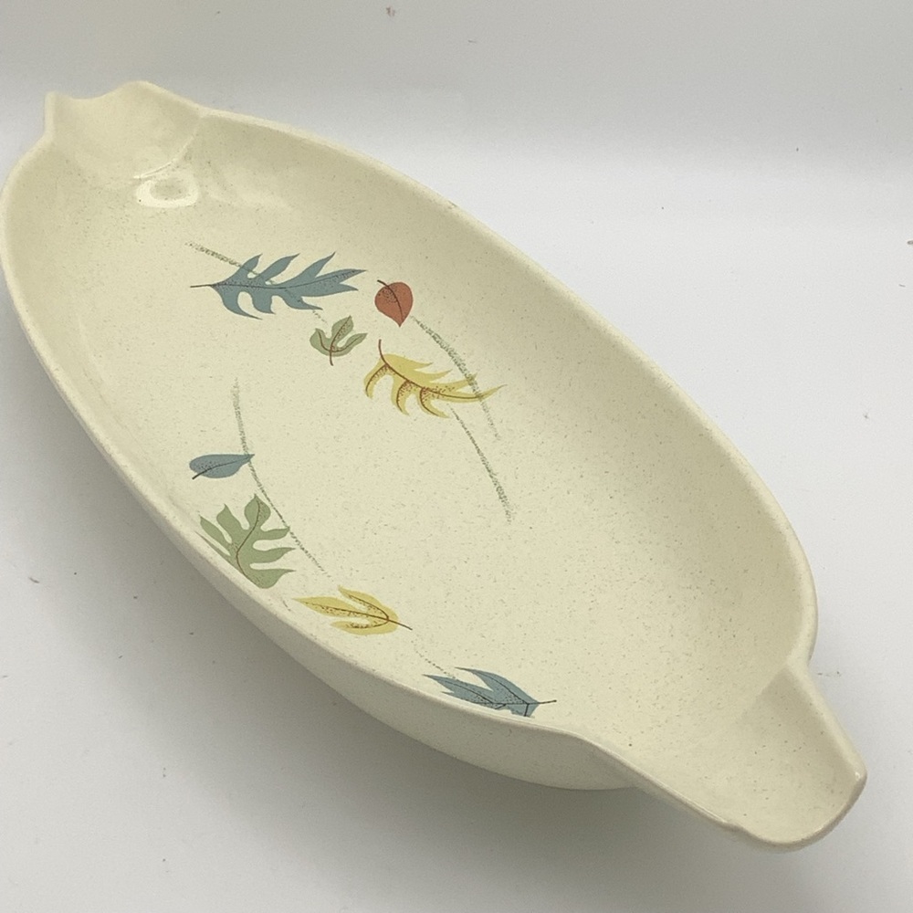Vintage Franciscan Autumn Leaves Cream Speckled Serving Dish
